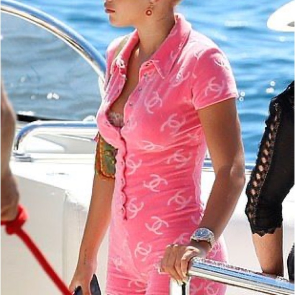 ISO of this pink Chanel velour romper.